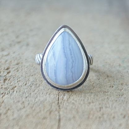 Size 6 1/2 Blue Lace Agate Statement Ring