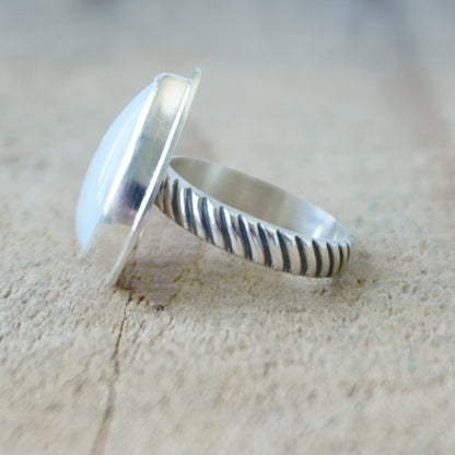 Size 6 1/2 Blue Lace Agate Statement Ring