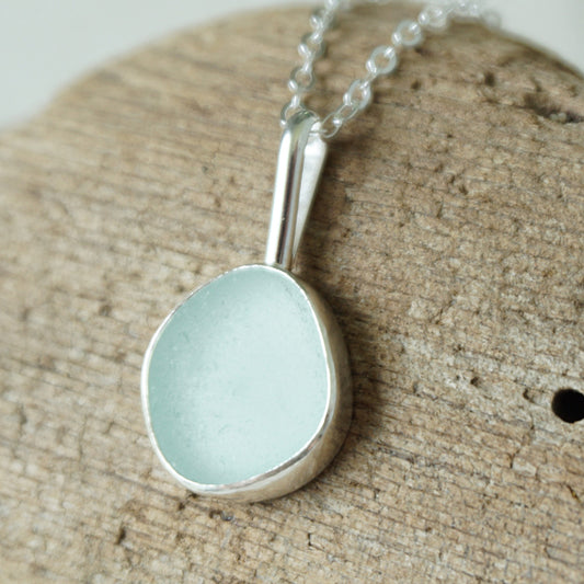 Seafoam Green Sea Glass Pendant