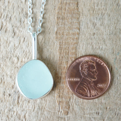 Seafoam Green Sea Glass Pendant