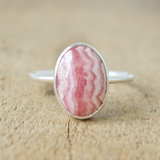 Size 9 Rhodochrosite Stacking Ring