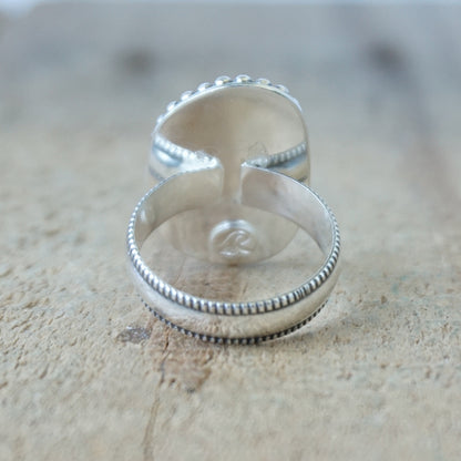 Size 8 1/2 Light Lavender Sea Glass Statement Ring
