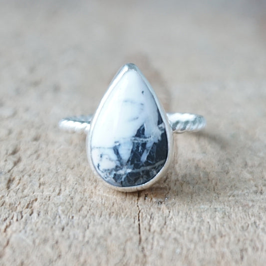 Size 7 1/2 White Buffalo Stacking Ring