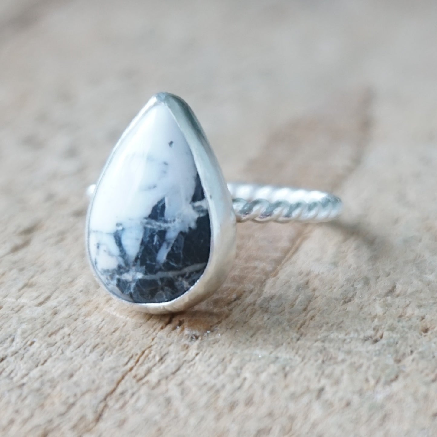 Size 7 1/2 White Buffalo Stacking Ring