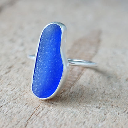Size 10 Cobalt Blue Sea Glass Stacking Ring