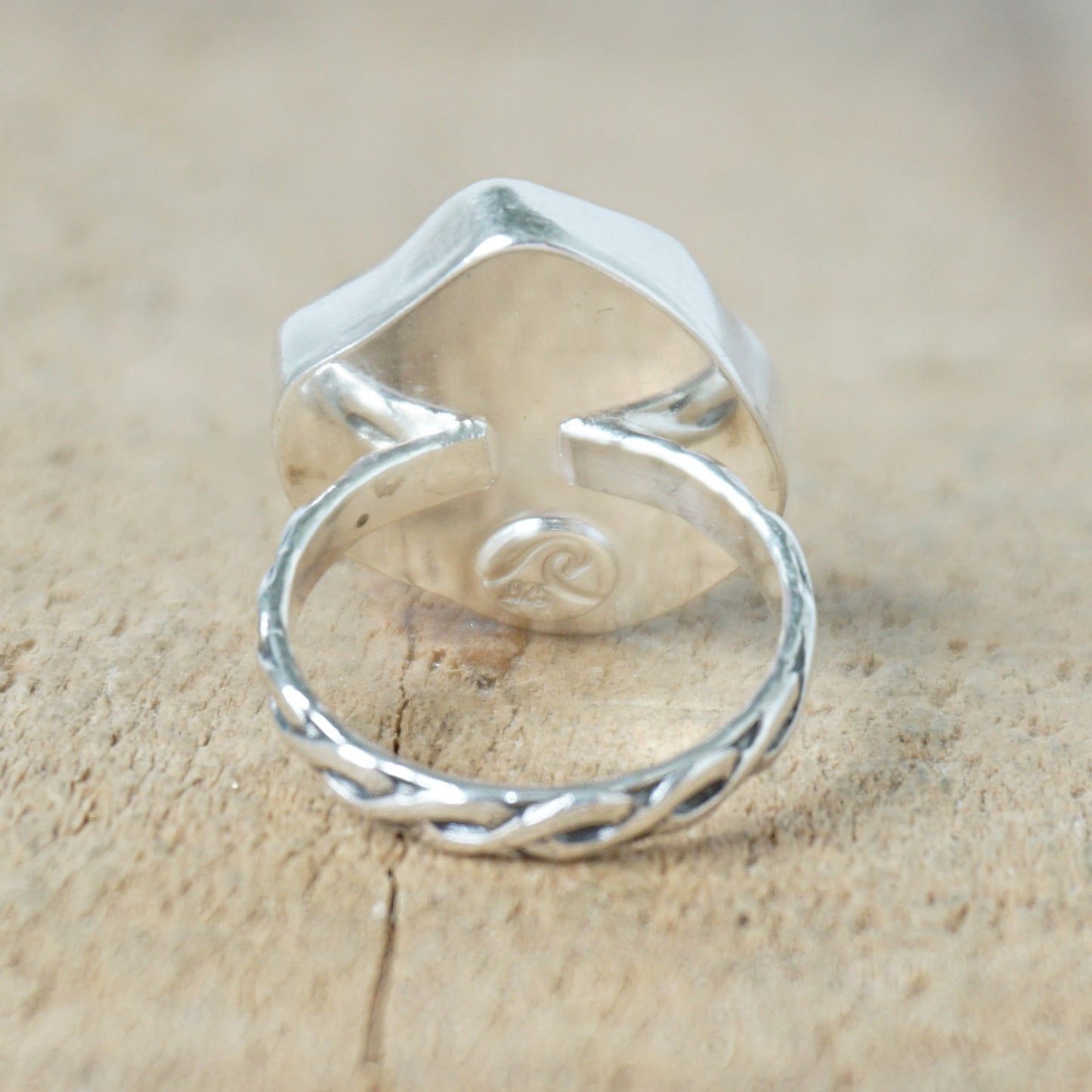 Size 6 1/2 Soft Aqua Blue Sea Glass Statement Ring