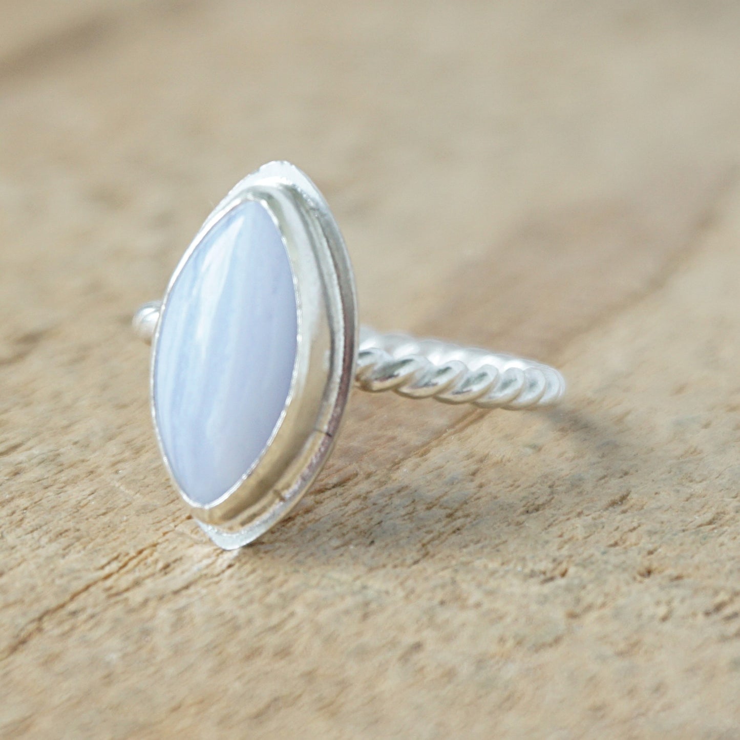 Size 5 3/4 Blue Lace Agate Stacking Ring