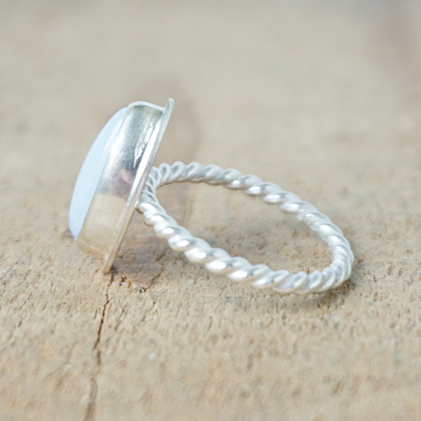 Size 5 3/4 Blue Lace Agate Stacking Ring