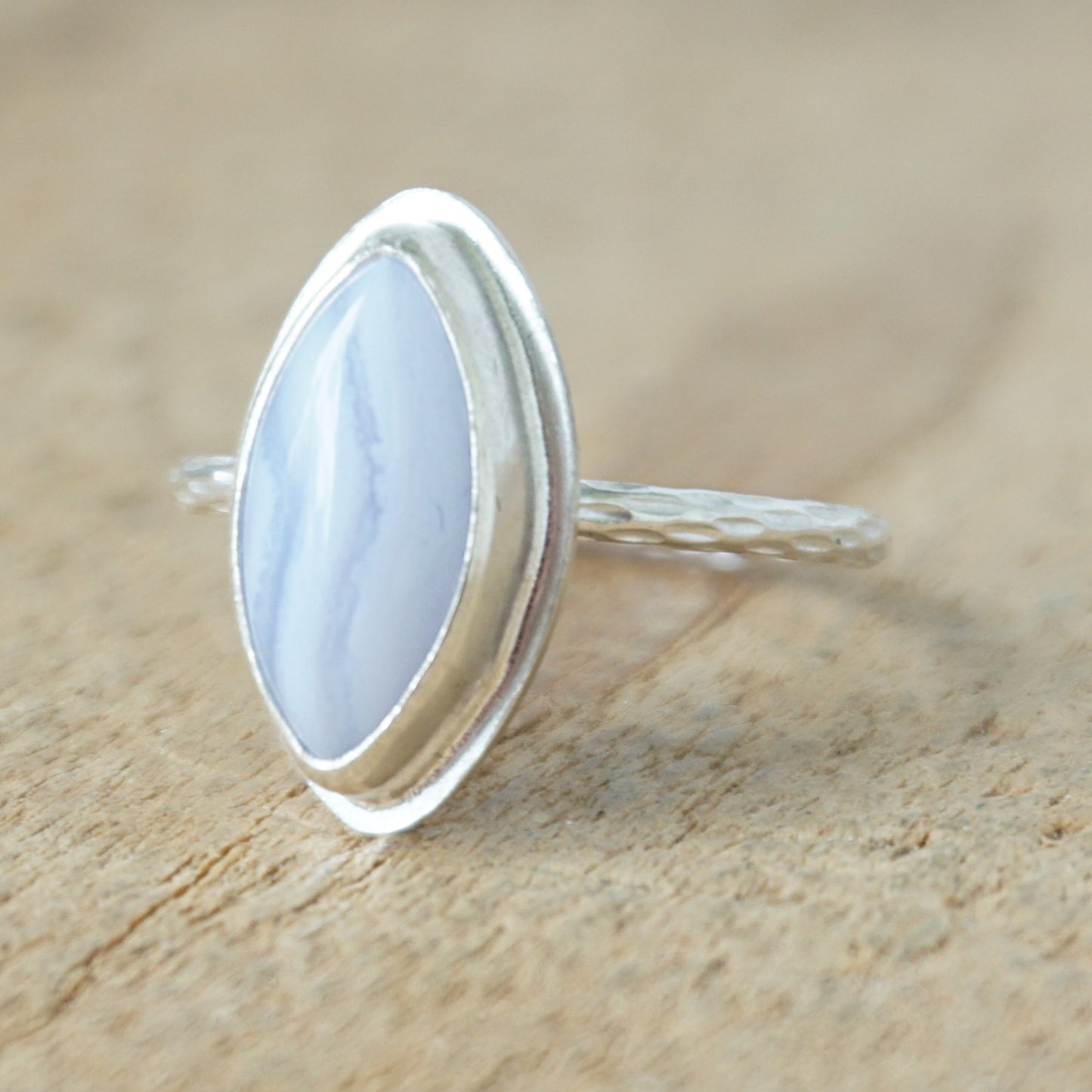 Size 7 Blue Lace Agate Stacking Ring