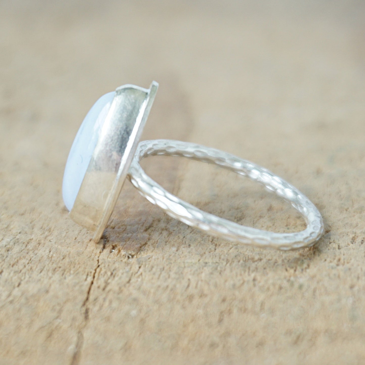 Size 7 Blue Lace Agate Stacking Ring