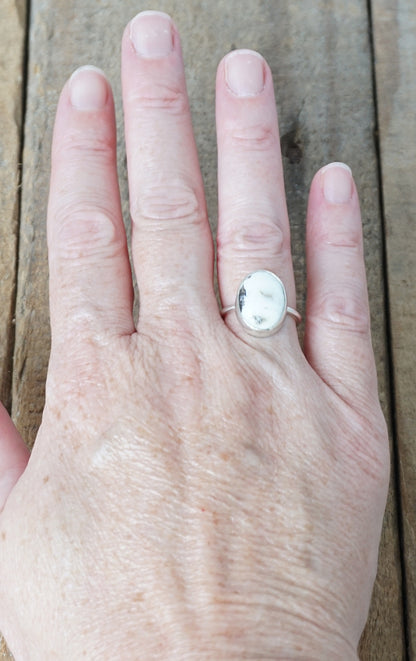 Size 6 1/2 White Buffalo Stacking Ring