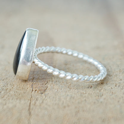 Size 10 Grey Mother of Pearl Stacking Ring