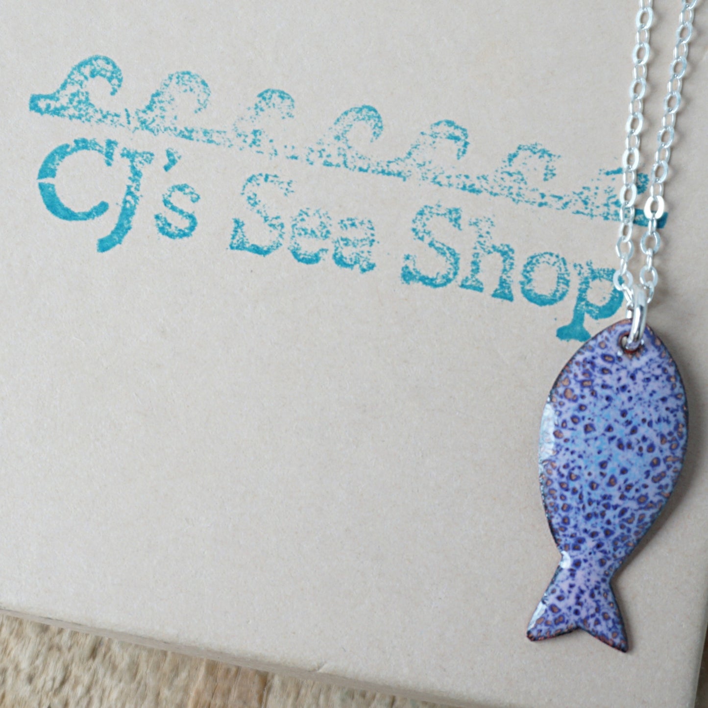 Pink and Purple Enamel Fish Necklace