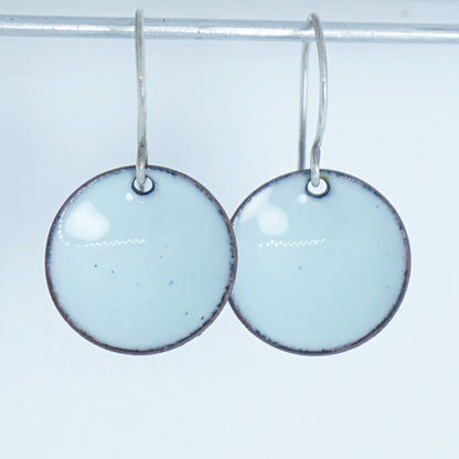Seafoam Green Enamel Disc Earrings