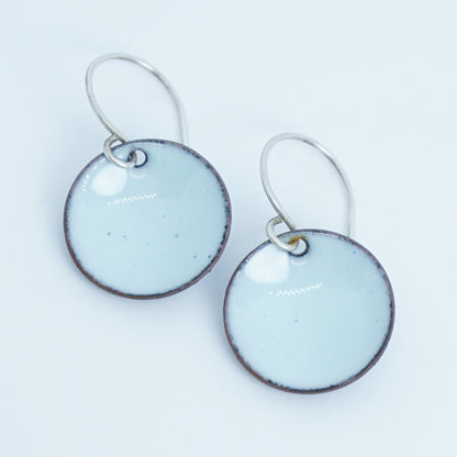 Seafoam Green Enamel Disc Earrings