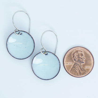 Seafoam Green Enamel Disc Earrings