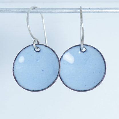 Light Periwinkle Enamel Disc Earrings