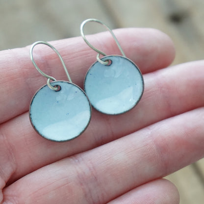 Light Periwinkle Enamel Disc Earrings