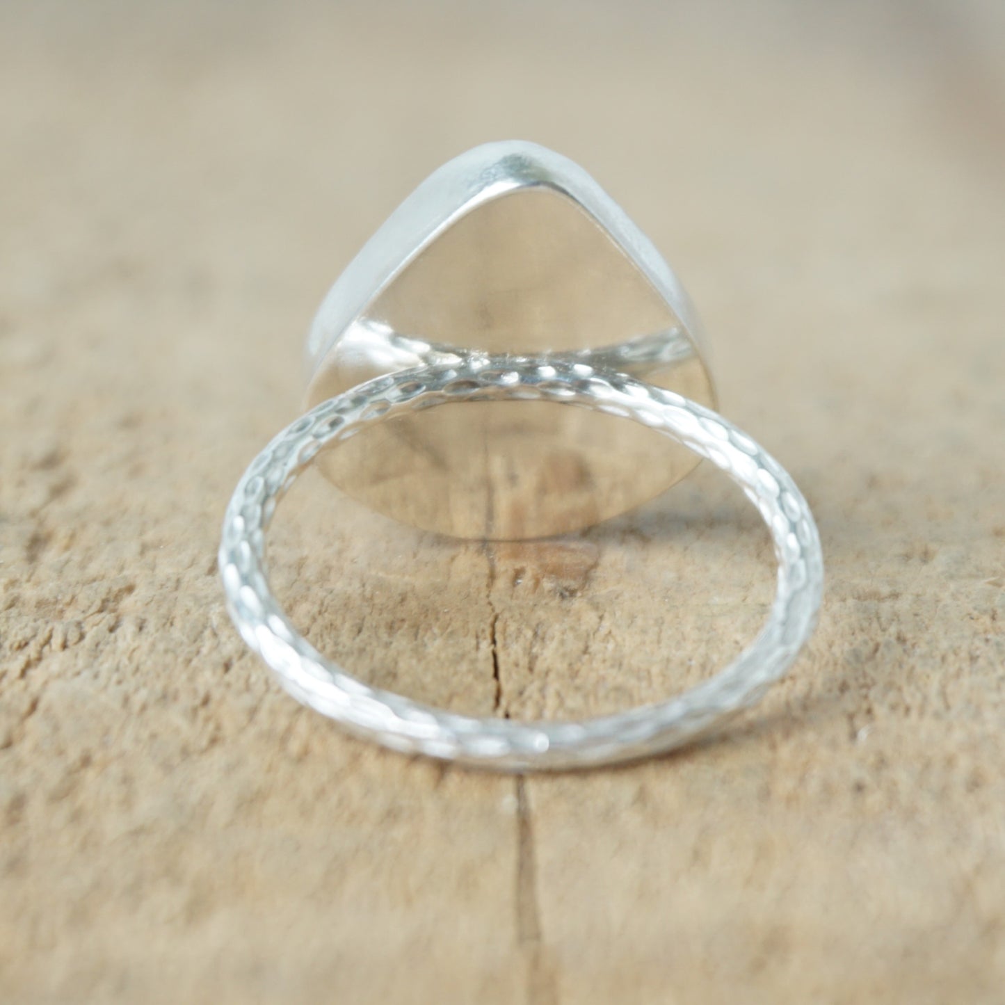 Size 8 Clear Sea Glass Stacking Ring