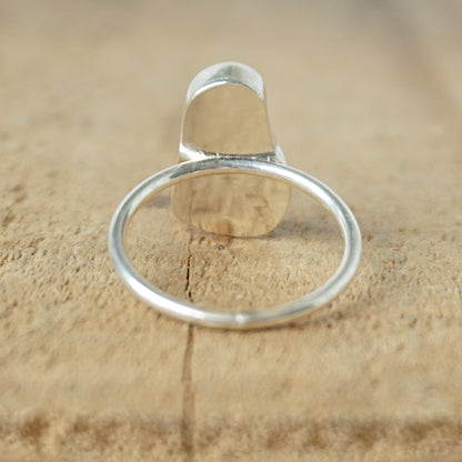 Size 8 1/2 Teal Blue Green Sea Glass Stacking Ring