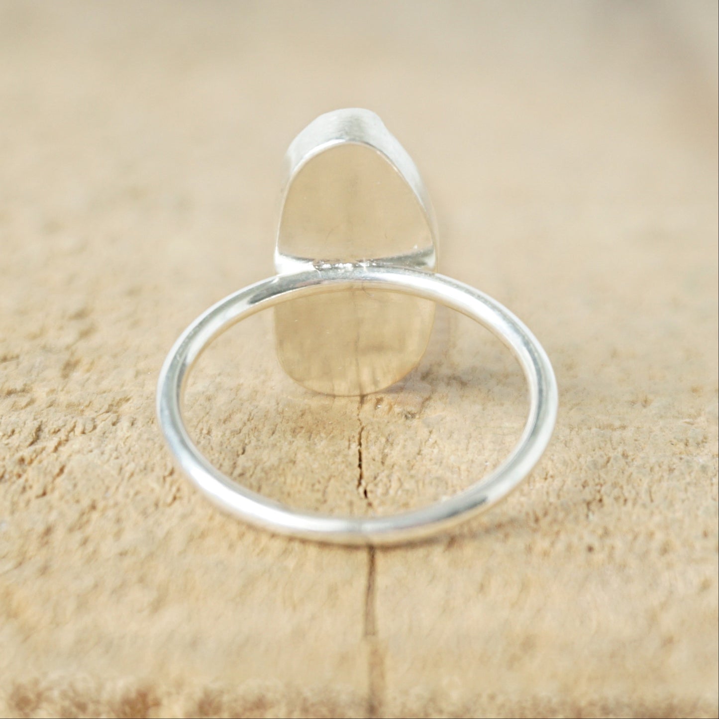 Size 8 1/2 Teal Blue Green Sea Glass Stacking Ring