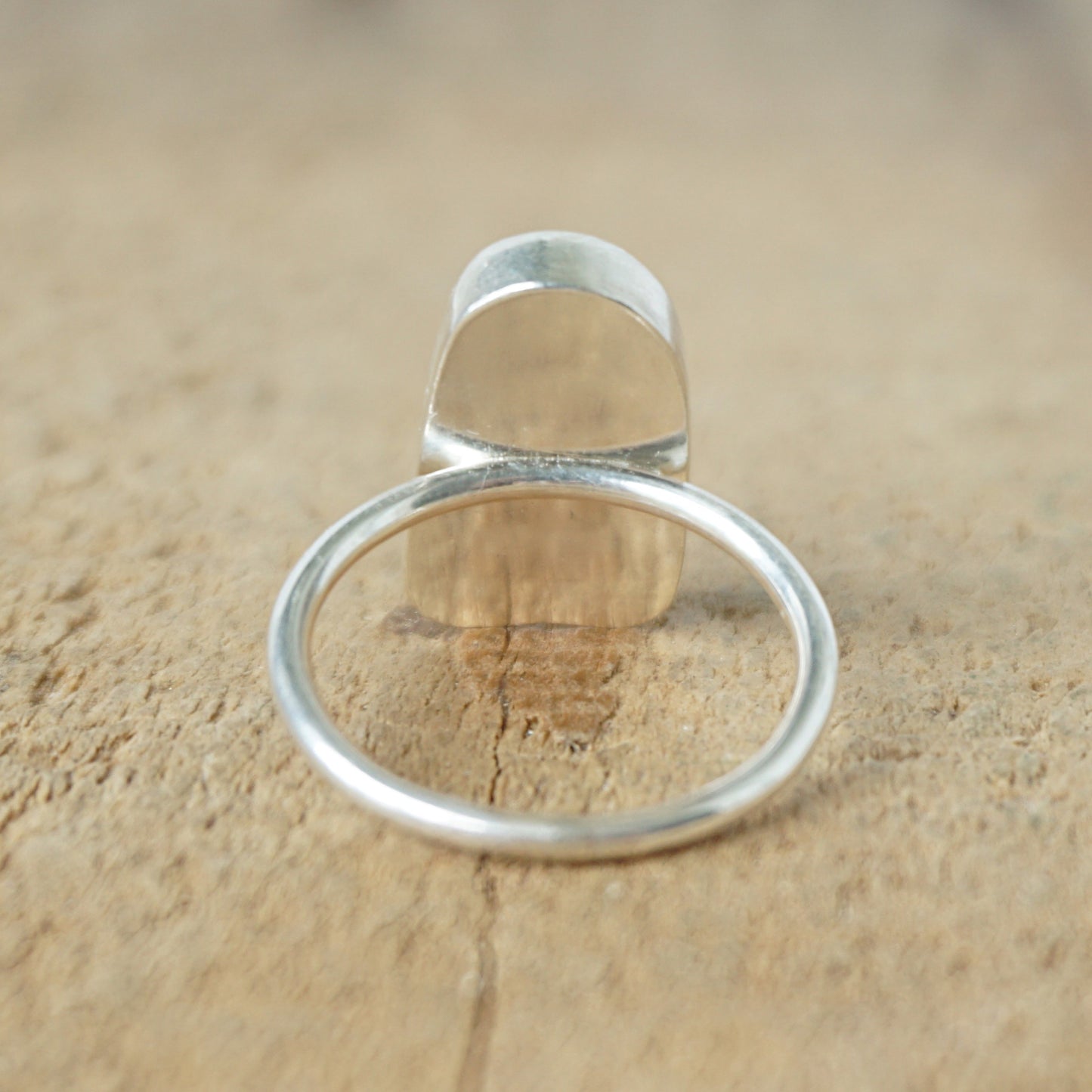 Size 7 Teal Blue Green Sea Glass Stacking Ring