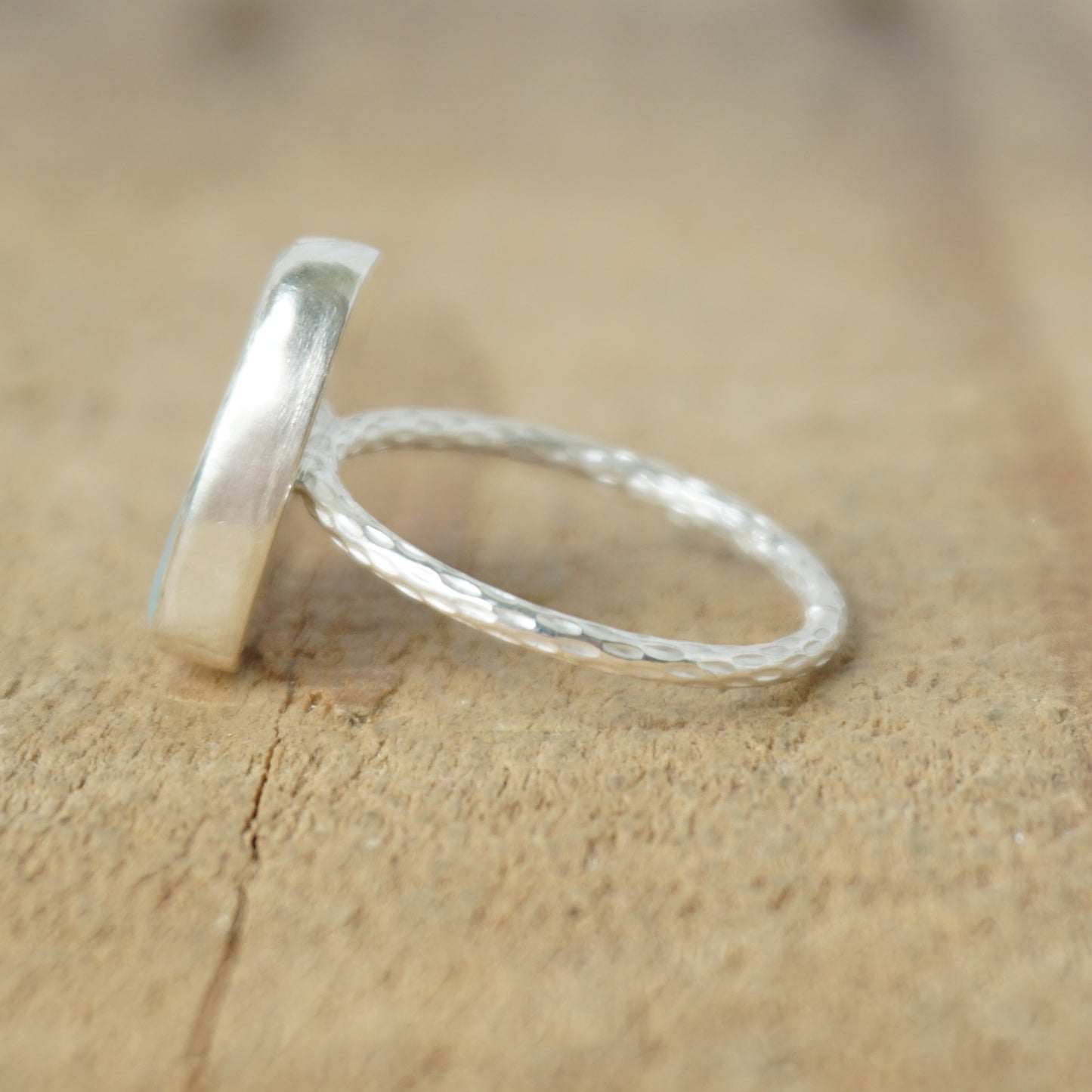 Size 9 1/2 Soft Aqua Blue Sea Glass Stacking Ring