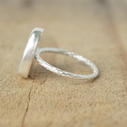 Size 9 1/2 Soft Aqua Blue Sea Glass Stacking Ring