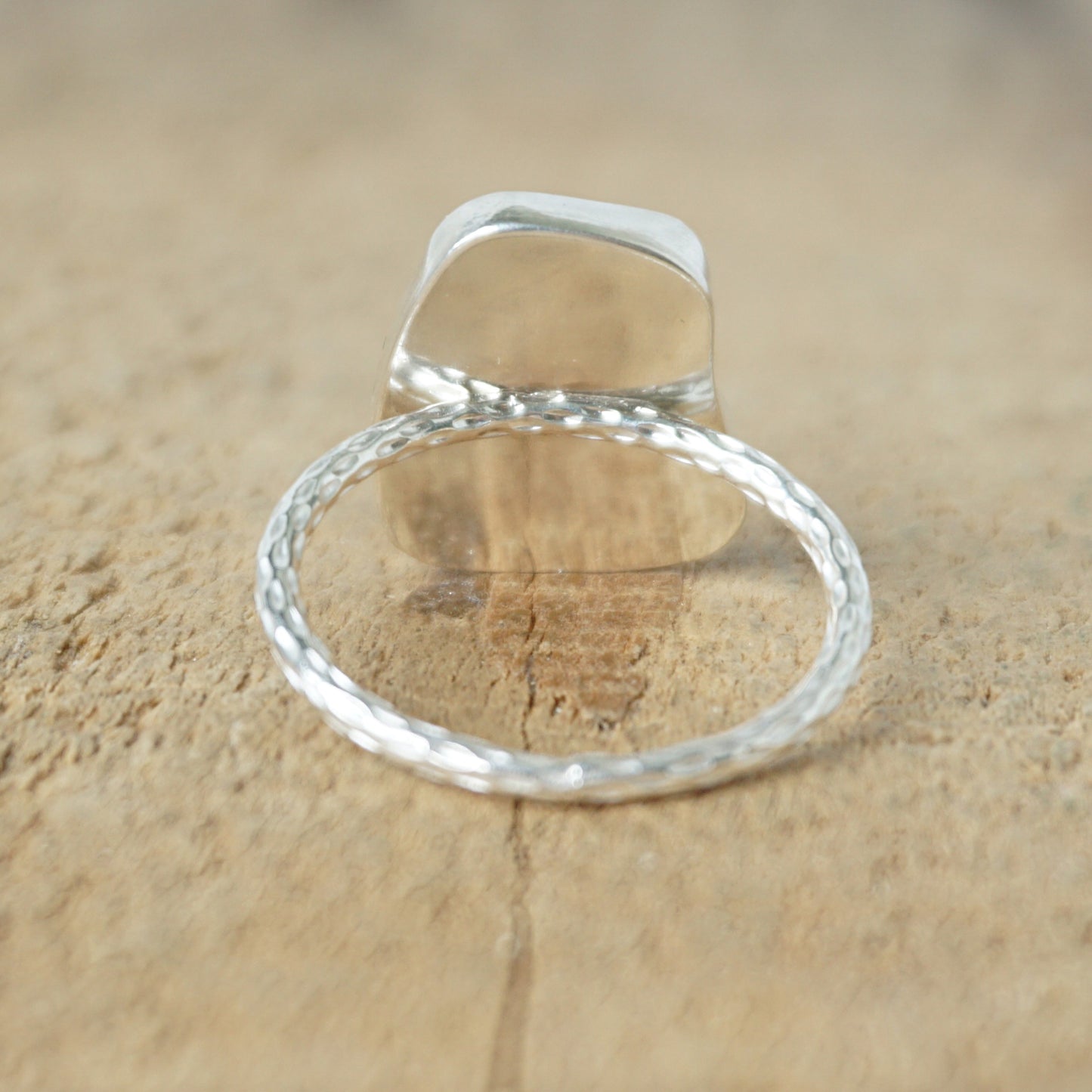 Size 9 1/2 Soft Aqua Blue Sea Glass Stacking Ring