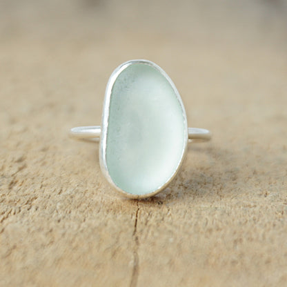 Size 7 Seafoam Green Sea Glass Stacking Ring
