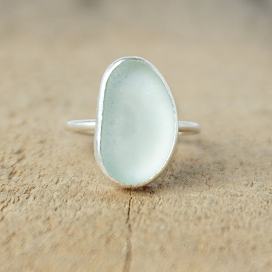 Size 7 Seafoam Green Sea Glass Stacking Ring
