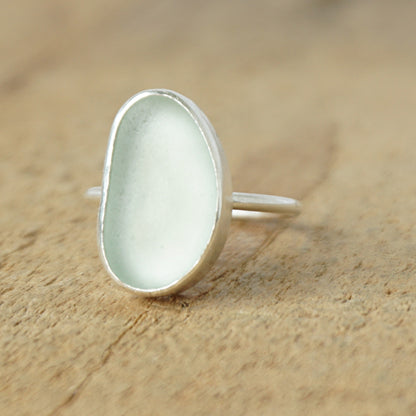 Size 7 Seafoam Green Sea Glass Stacking Ring