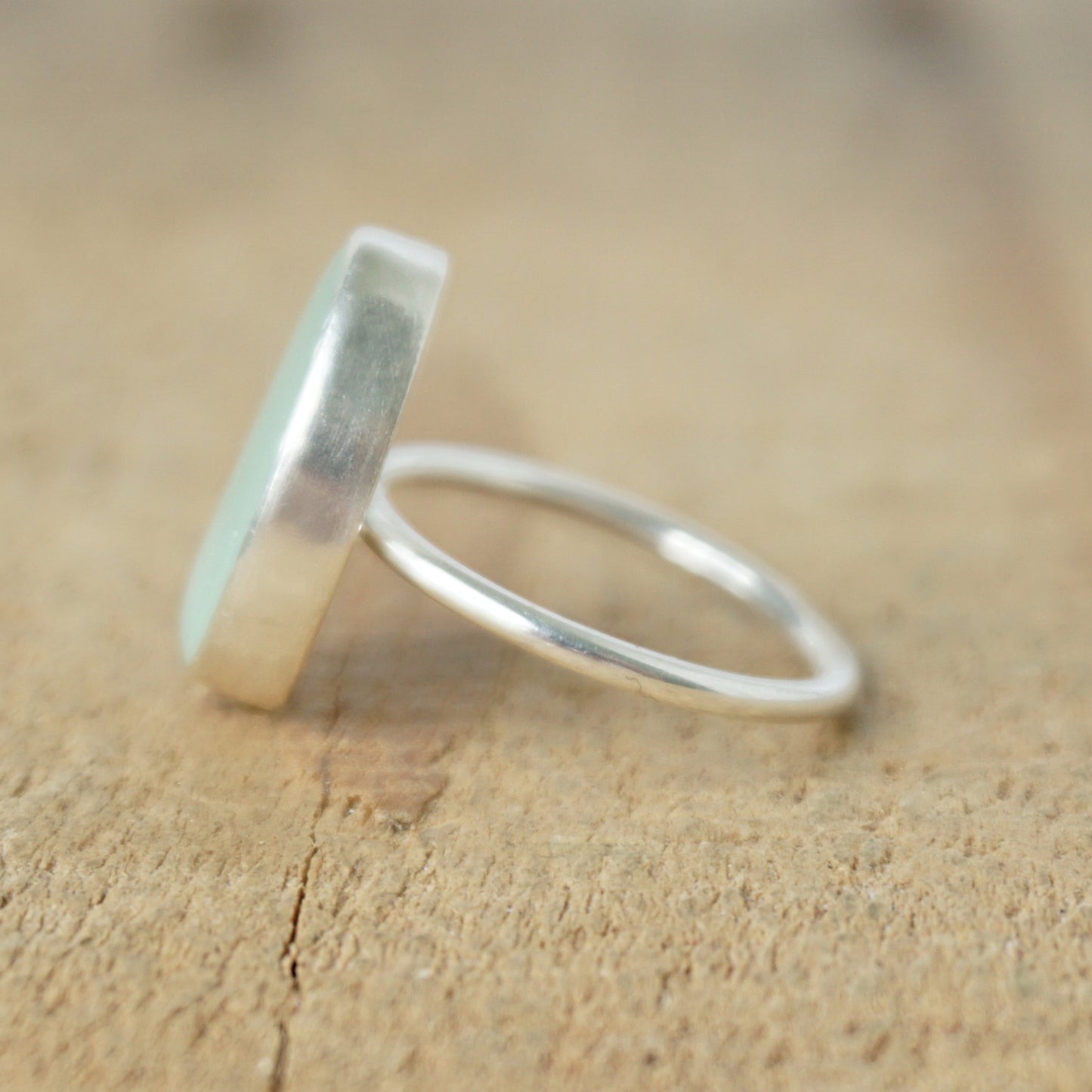 Size 7 Seafoam Green Sea Glass Stacking Ring