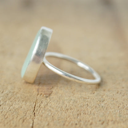 Size 7 Seafoam Green Sea Glass Stacking Ring