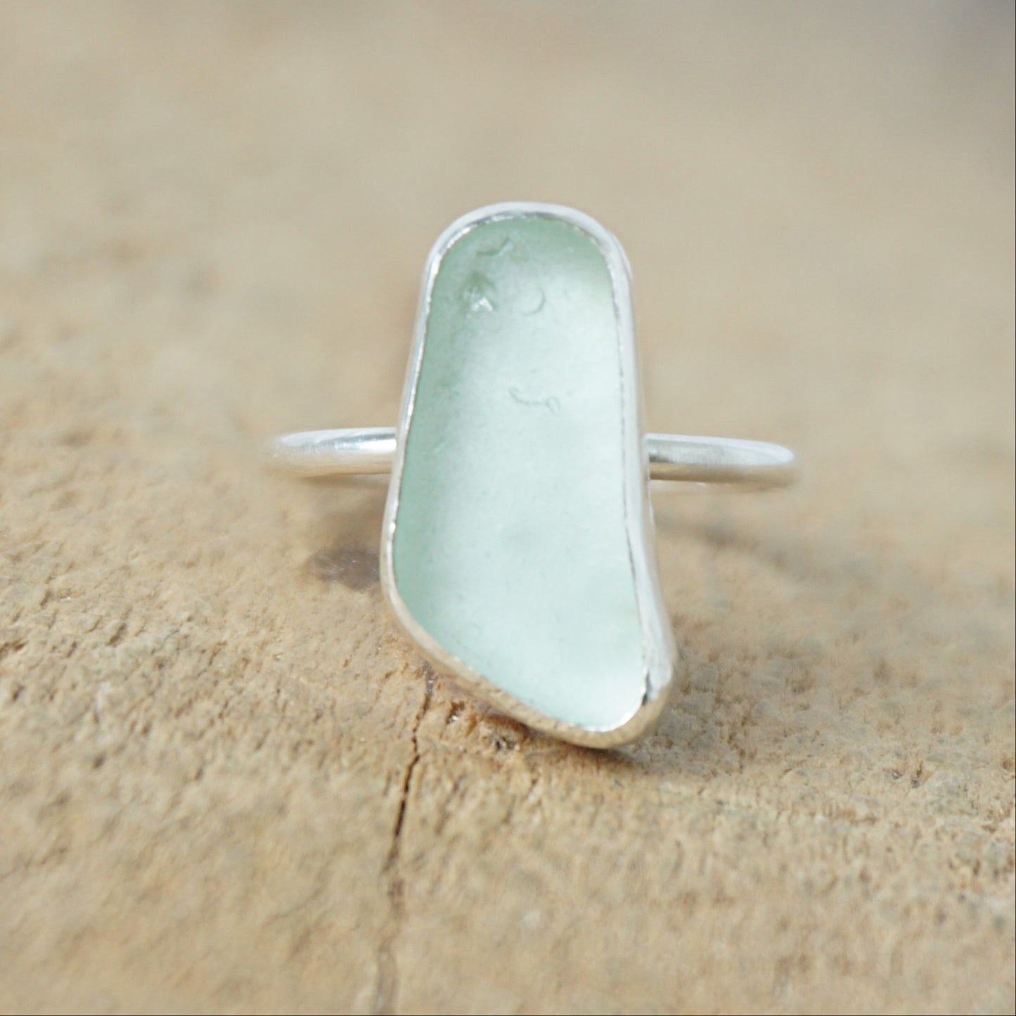 Size 6 Seafoam Green Sea Glass Stacking Ring