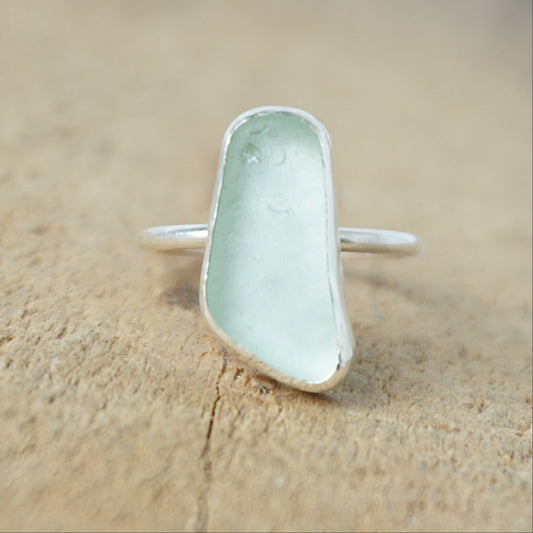Size 6 Seafoam Green Sea Glass Stacking Ring