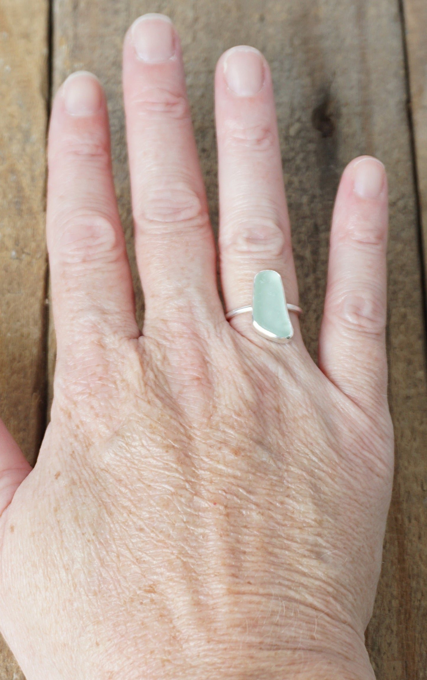 Size 6 Seafoam Green Sea Glass Stacking Ring