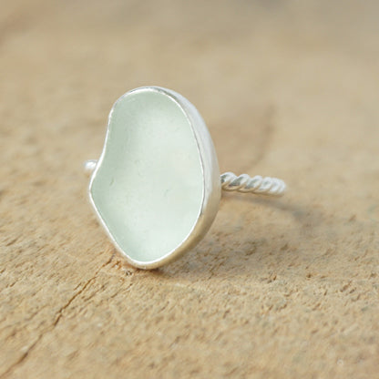 Size 7 1/2 Seafoam Green Sea Glass Stacking Ring