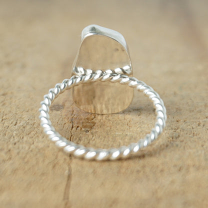Size 9 Seafoam Green Sea Glass Stacking Ring