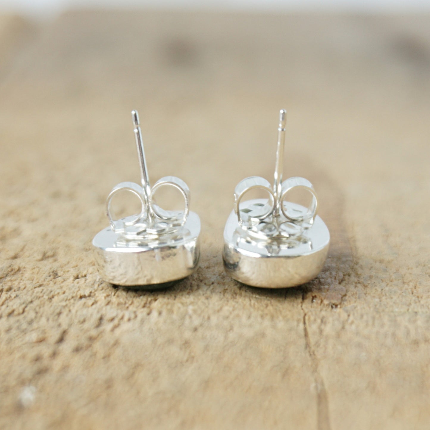 Kelly Green Sea Glass Stud Earrings