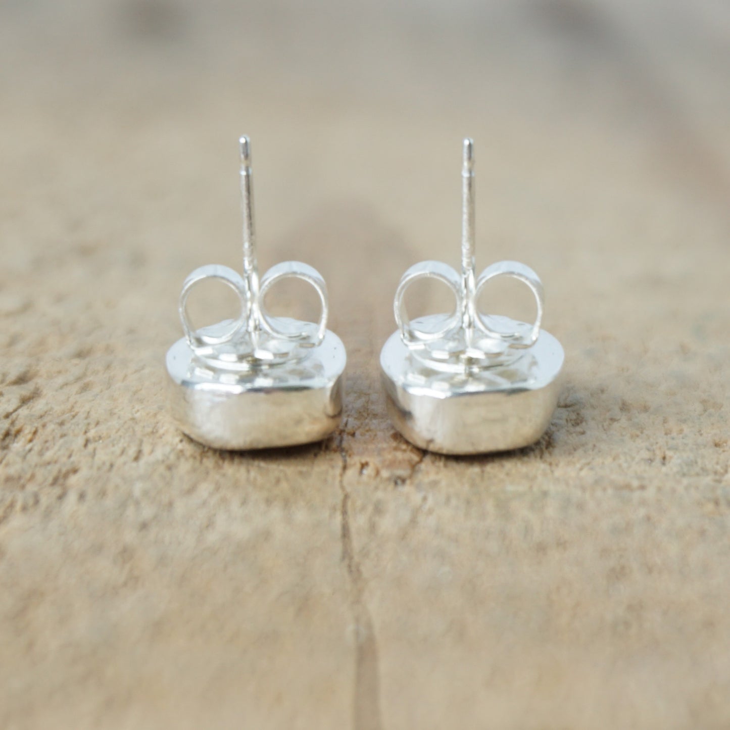 Clear Frosted Sea Glass Stud Earrings