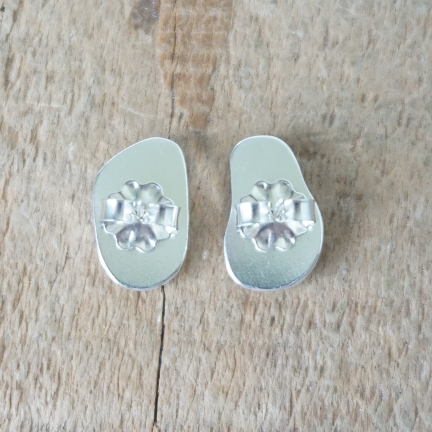 Soft Aqua Blue Sea Glass Stud Earrings