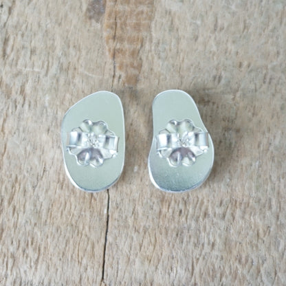 Soft Aqua Blue Sea Glass Stud Earrings