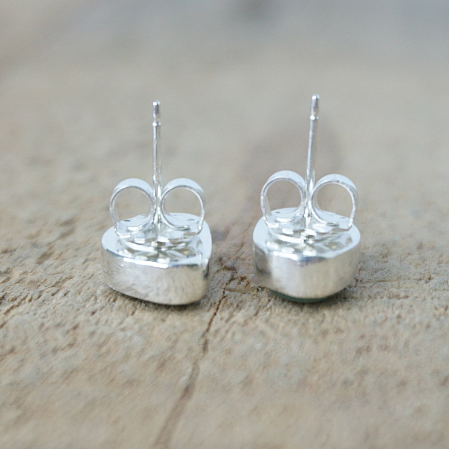 Seafoam Green Sea Glass Stud Earrings