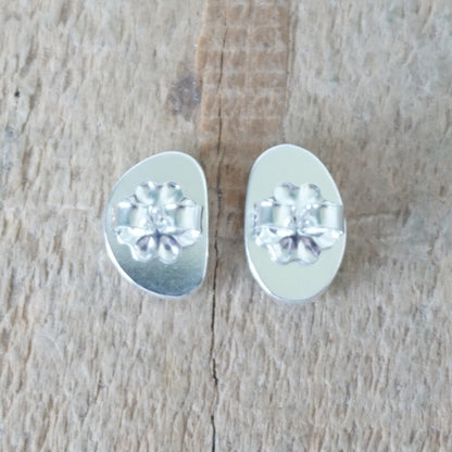 Seafoam Green Sea Glass Stud Earrings