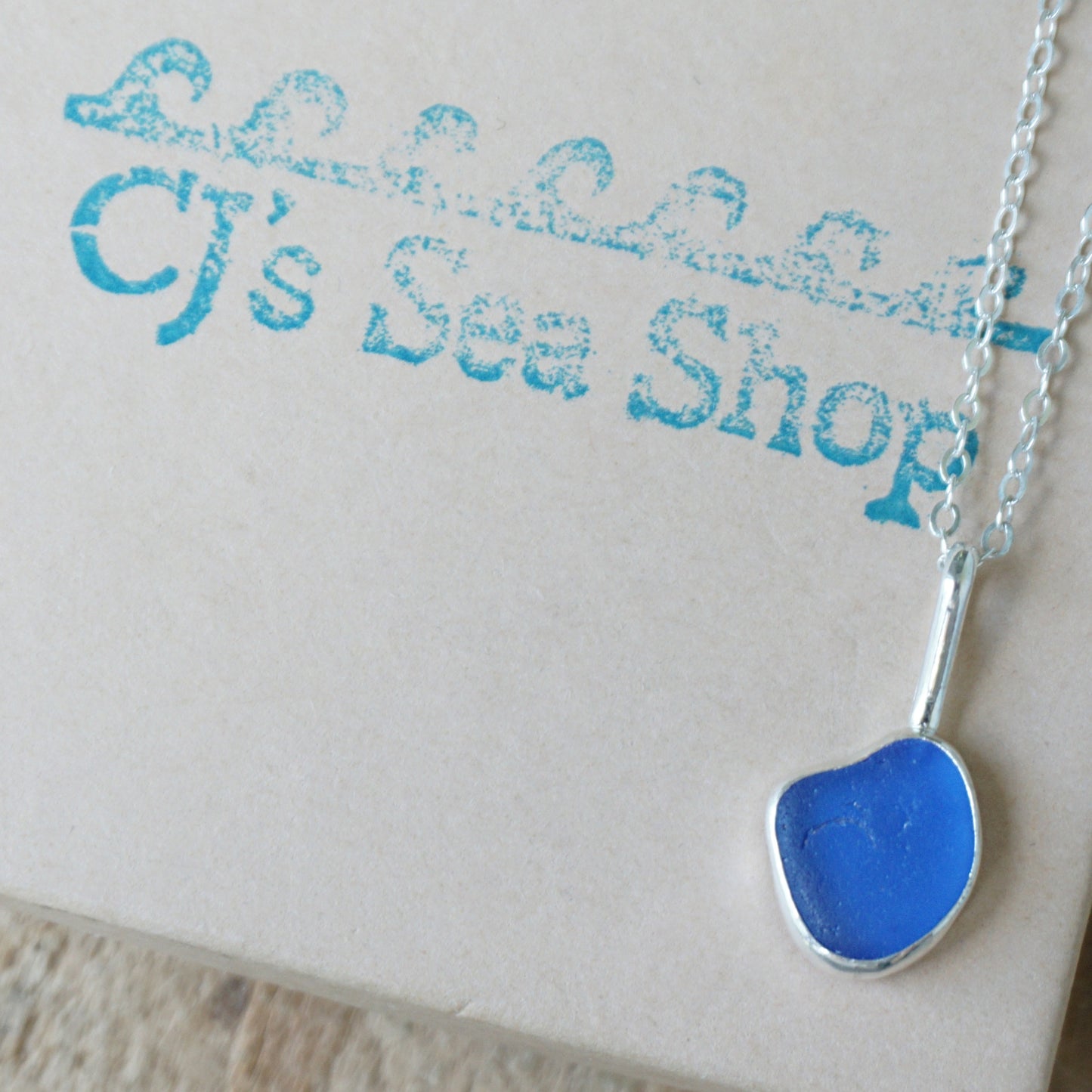 Cornflower Blue Sea Glass Pendant