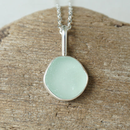 Seafoam Green Sea Glass Pendant