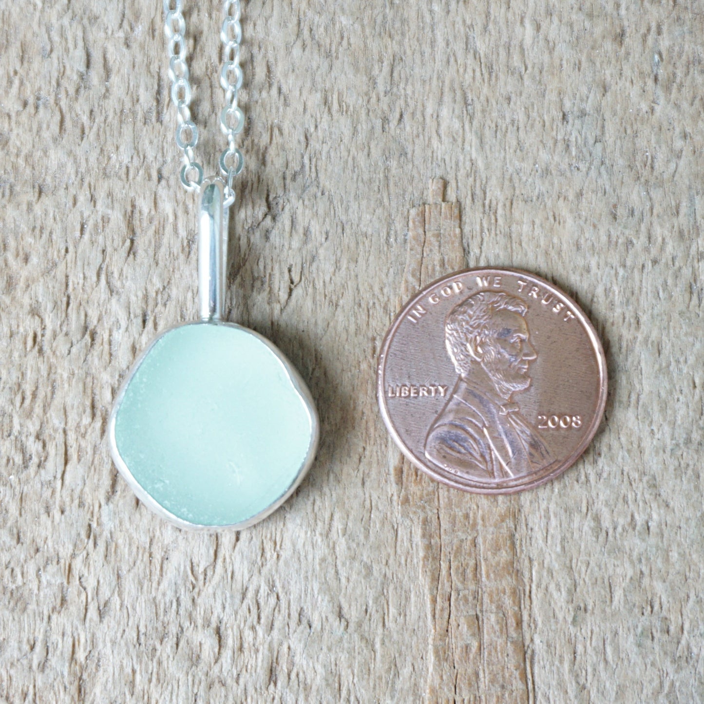 Seafoam Green Sea Glass Pendant