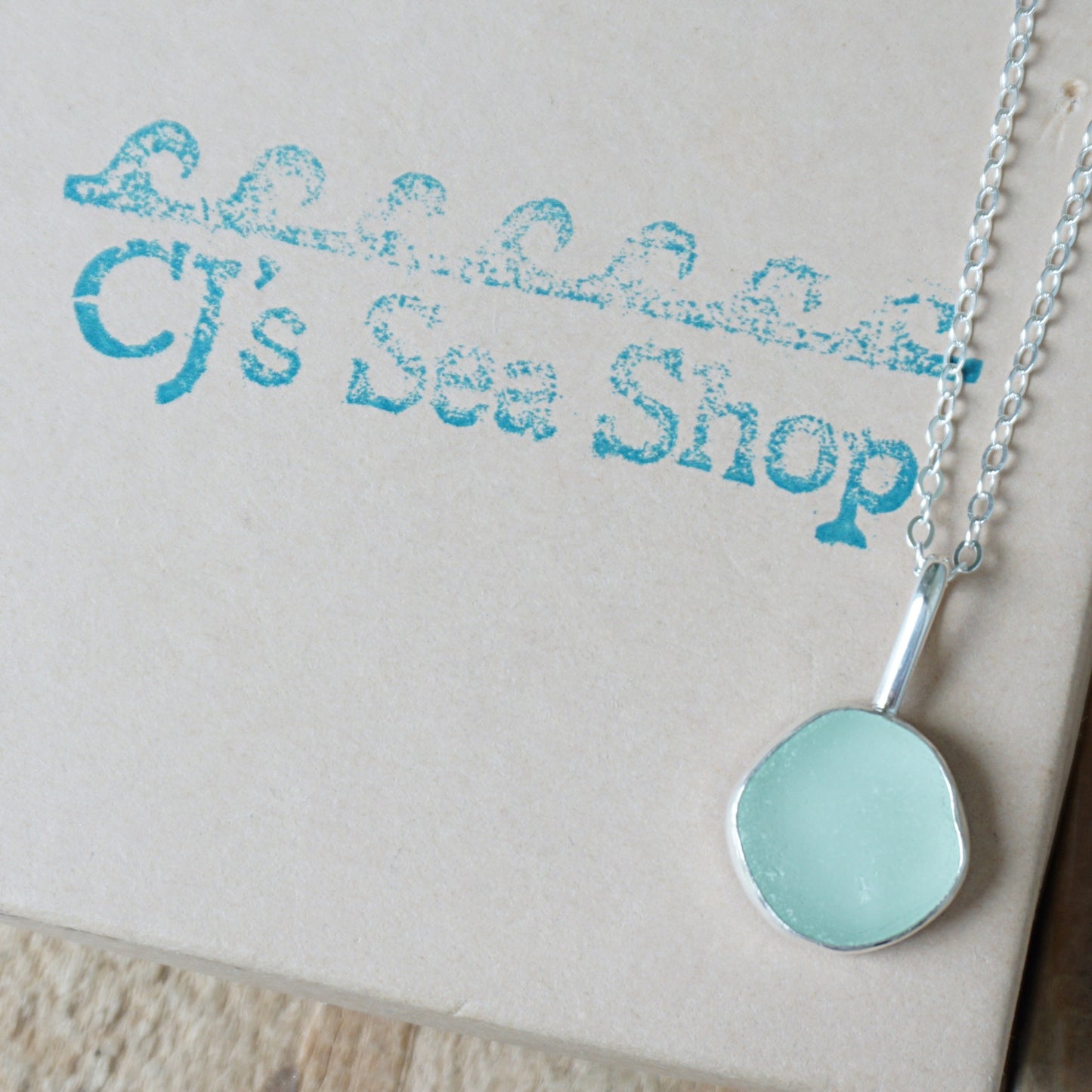 Seafoam Green Sea Glass Pendant
