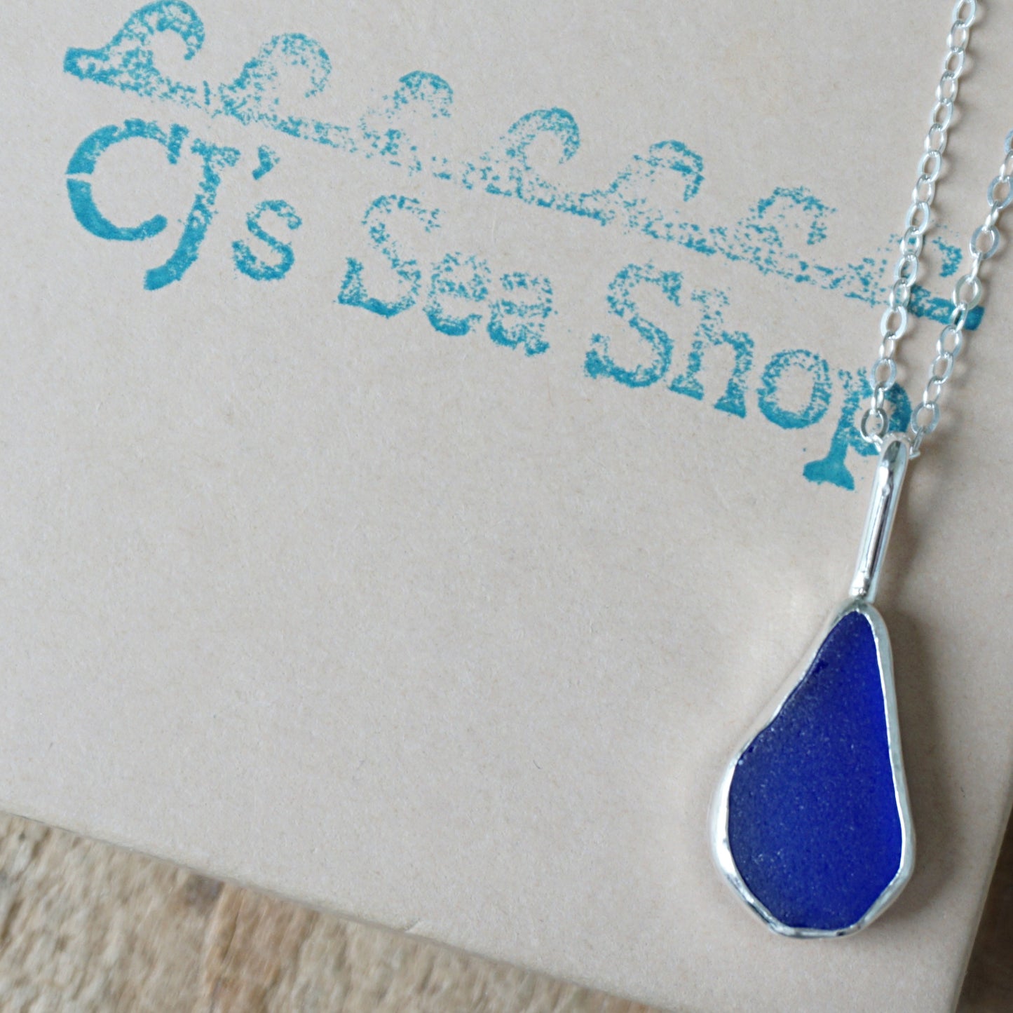 Cobalt Blue Sea Glass Pendant
